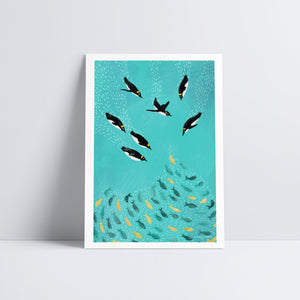 
            
                Load image into Gallery viewer, Penguins Playing Art Print
            
        